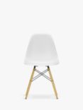 Vitra Eames RE DSW Recycled Plastic Chair, Wood Legs, Cotton White