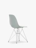 Vitra Eames RE DSR Recycled Plastic Chair, Chrome Legs, Light Grey