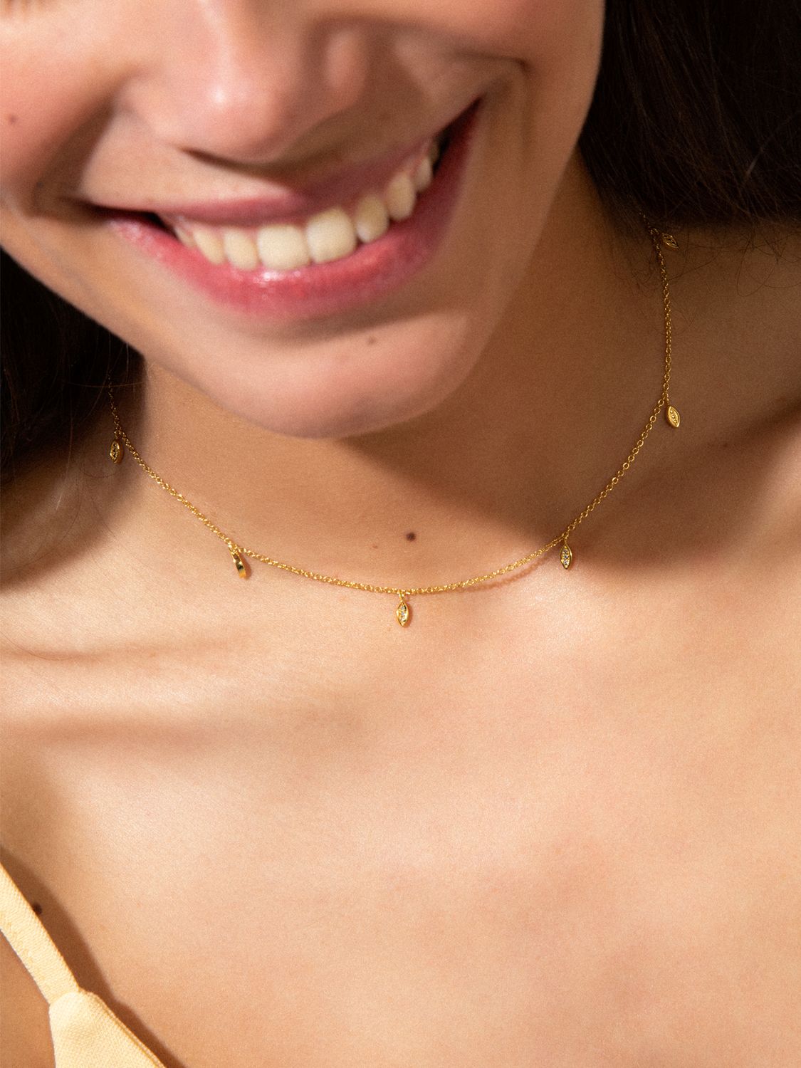 Buy DPT Antwerp Bella Vita Diamond Charm Collar Necklace, Gold Online at johnlewis.com