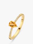 DPT Antwerp Felice Citrine & Diamond Cocktail Ring, Gold/Yellow