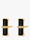 DPT Antwerp Dark Secret Onyx & Diamond Stud earrings, Gold/Black