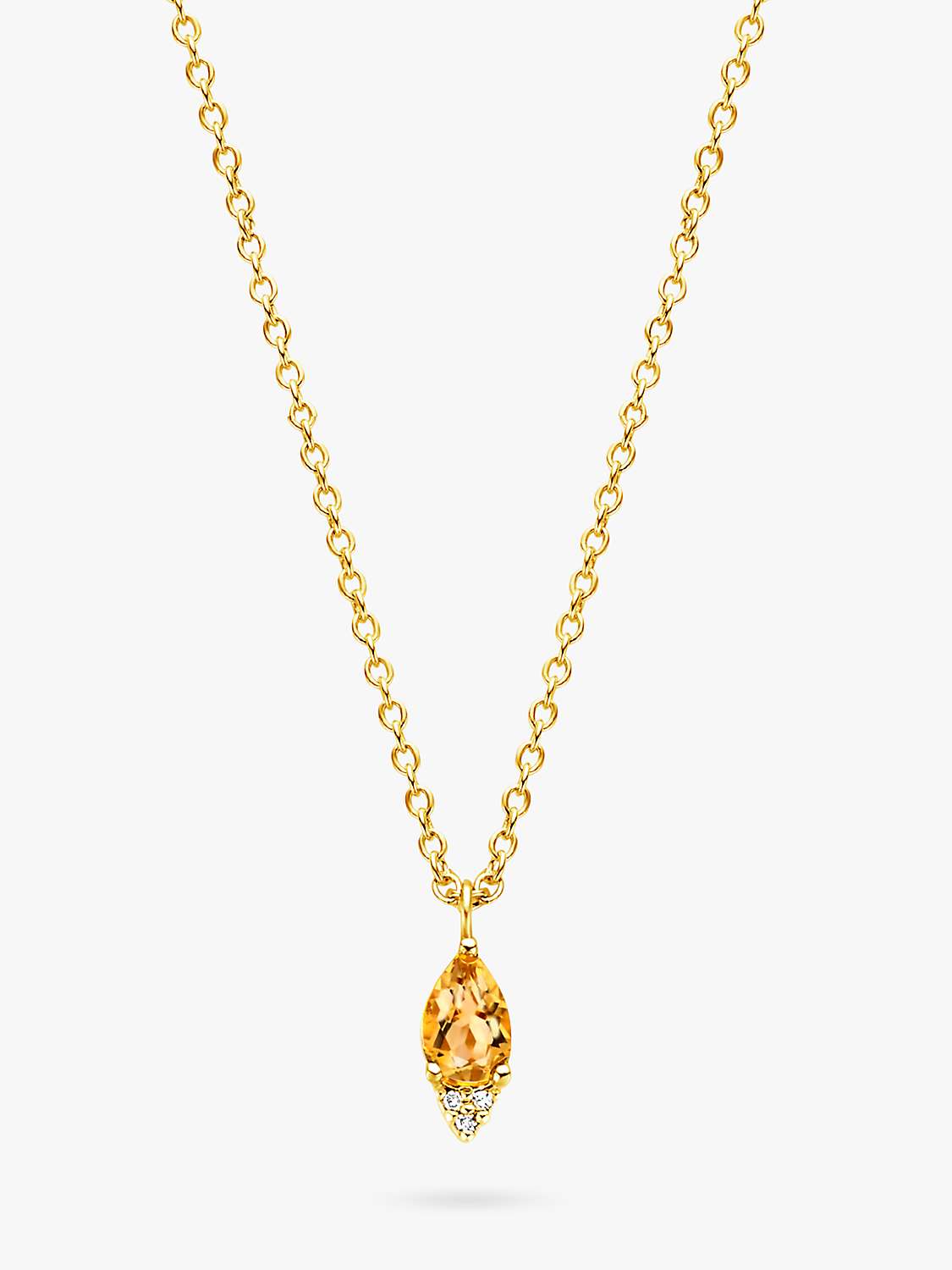 Buy DPT Antwerp Limone Citrine & Diamond Pendant Necklace, Gold Online at johnlewis.com