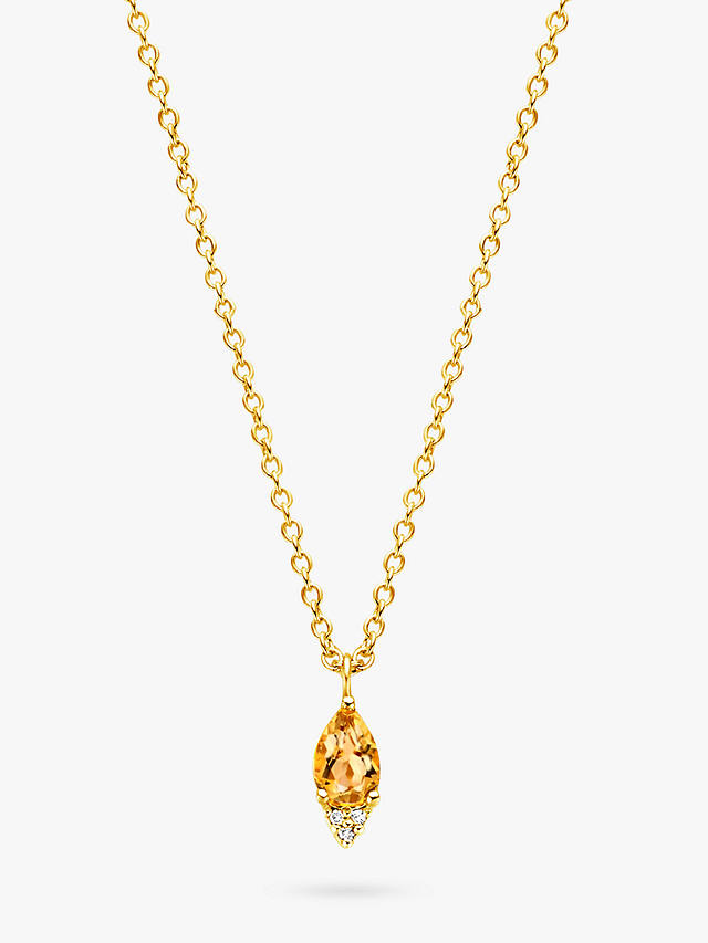 DPT Antwerp Limone Citrine & Diamond Pendant Necklace, Gold