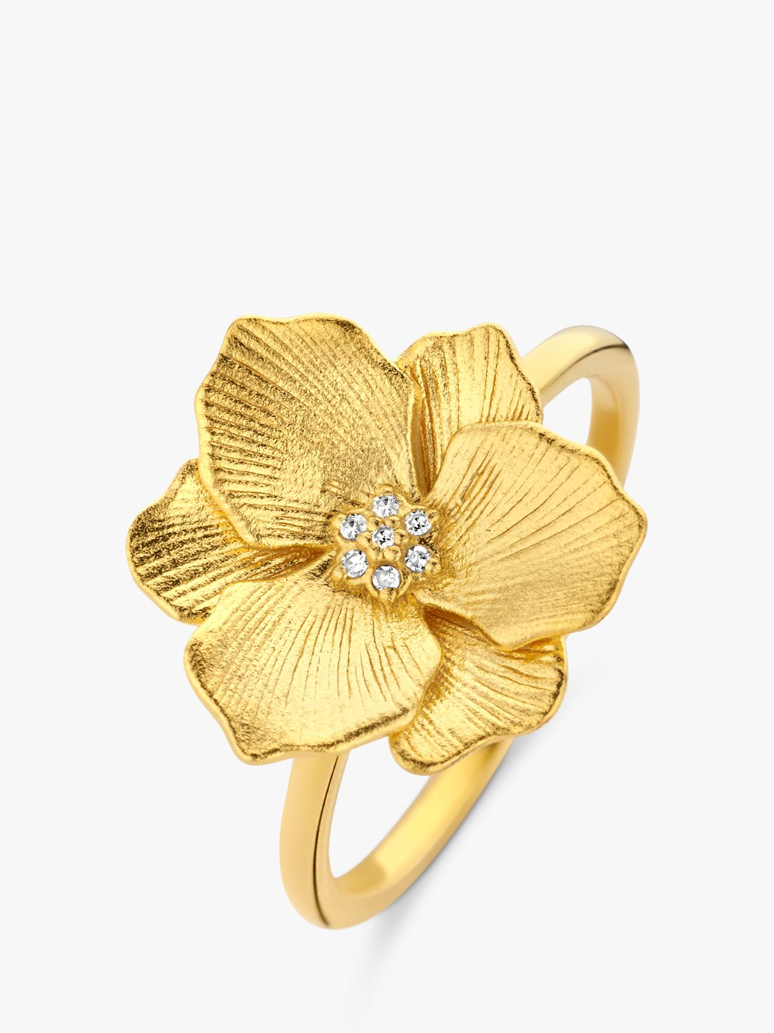 Diamanti Per Tutti Diamond Heart Jasmine Flower Ring, Gold at John ...