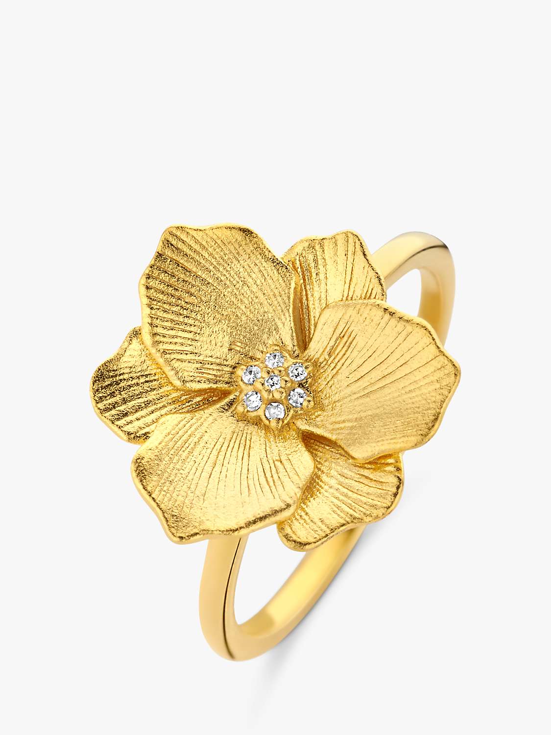 Buy DPT Antwerp Diamond Heart Jasmine Flower Ring, Gold Online at johnlewis.com