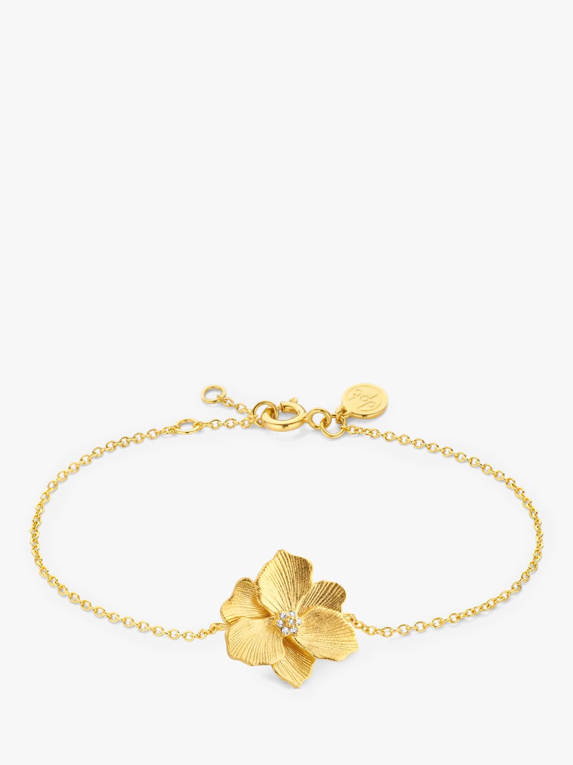 DPT Antwerp Diamond Jasmine Flower Chain Bracelet, Gold