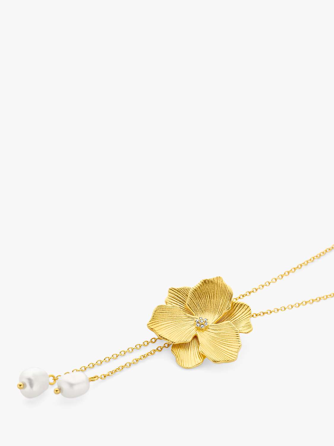 Buy DPT Antwerp Diamond & Pearl Jasmine Flower Modular Pendant Necklace, Gold Online at johnlewis.com