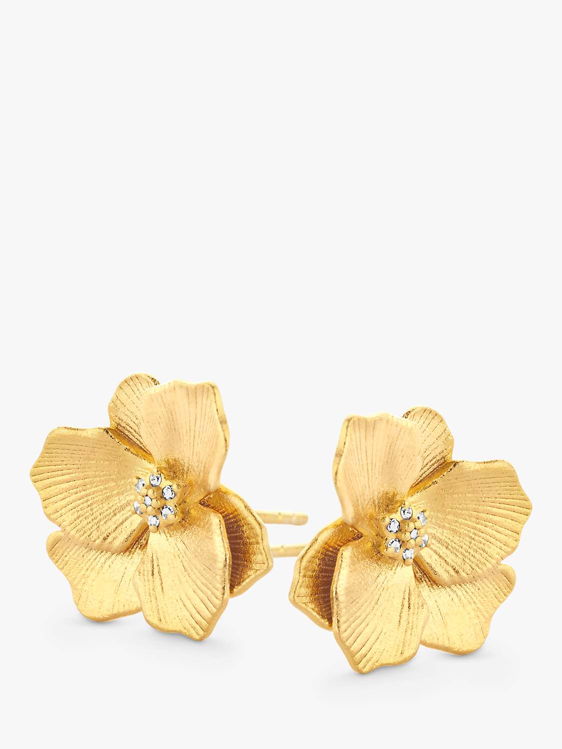 Buy DPT Antwerp Diamond Jasmine Flower Small Stud Earrings, Gold Online at johnlewis.com