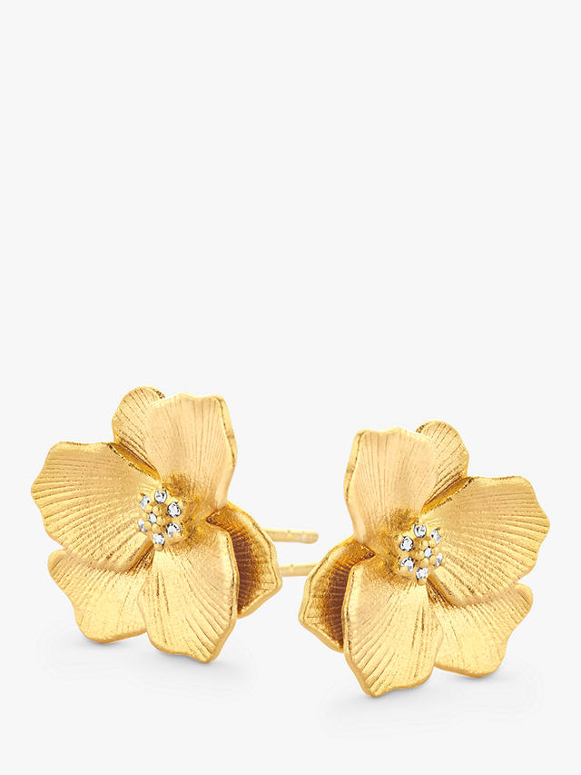 DPT Antwerp Diamond Jasmine Flower Small Stud Earrings, Gold