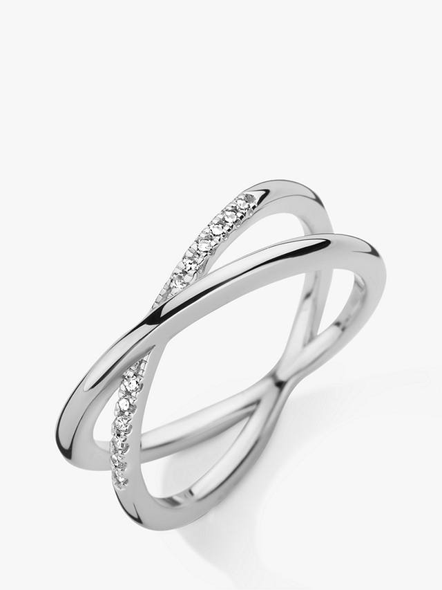 DPT Antwerp Diamond Crossover Ring, Silver