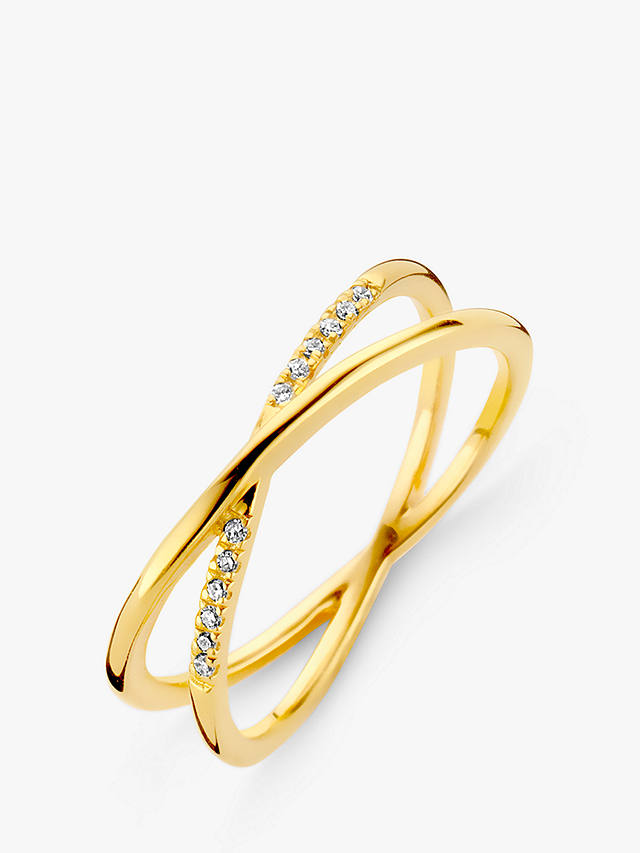 DPT Antwerp Diamond Crossover Ring, Gold