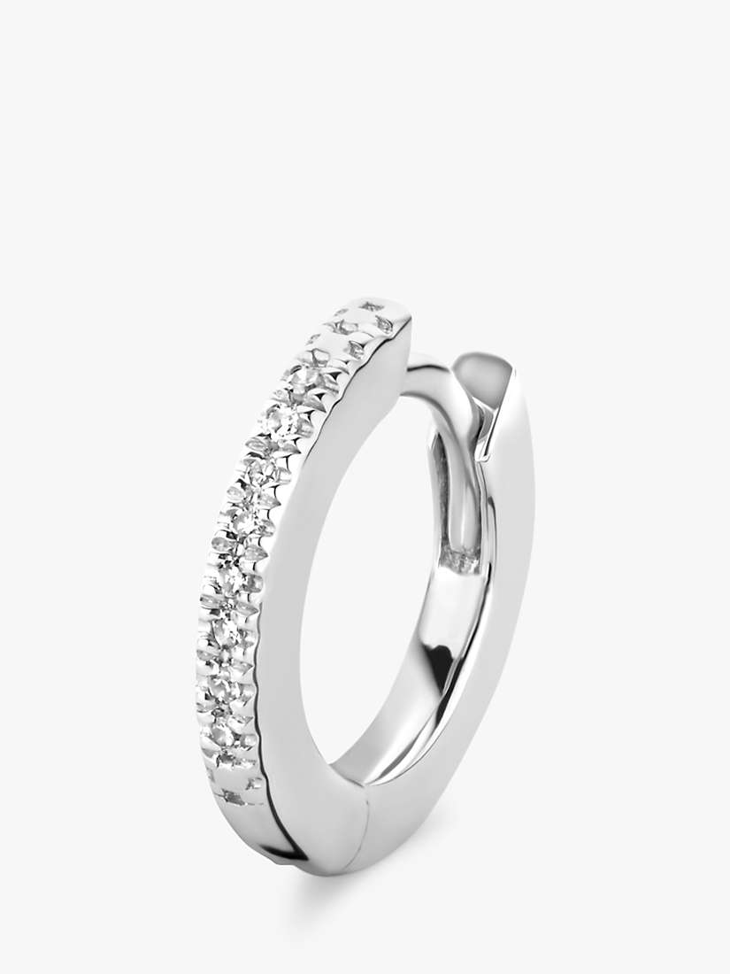 Buy DPT Antwerp Diamond Huggie Hoop Single Earring, Silver Online at johnlewis.com