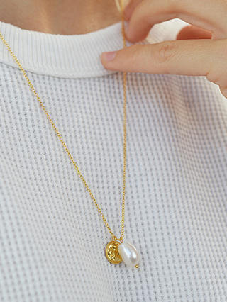 DPT Antwerp Baroque Pearl & Diamond Pendant Necklace, Gold