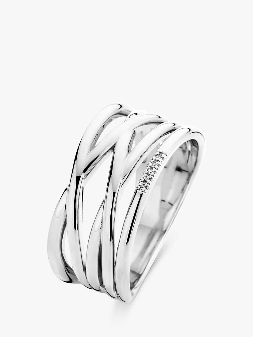 Buy DPT Antwerp Double Crossover Diamond Pre-Stacked Ring, Silver Online at johnlewis.com