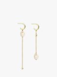 DPT Antwerp Baroque Pearl Long Drop Earrings, Gold