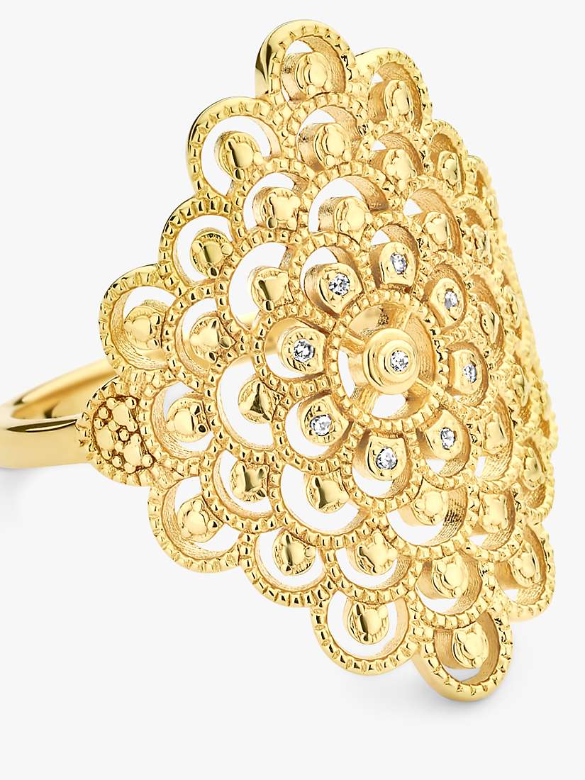 Buy DPT Antwerp Blessed Diamond Patterned Statement Ring, Gold Online at johnlewis.com