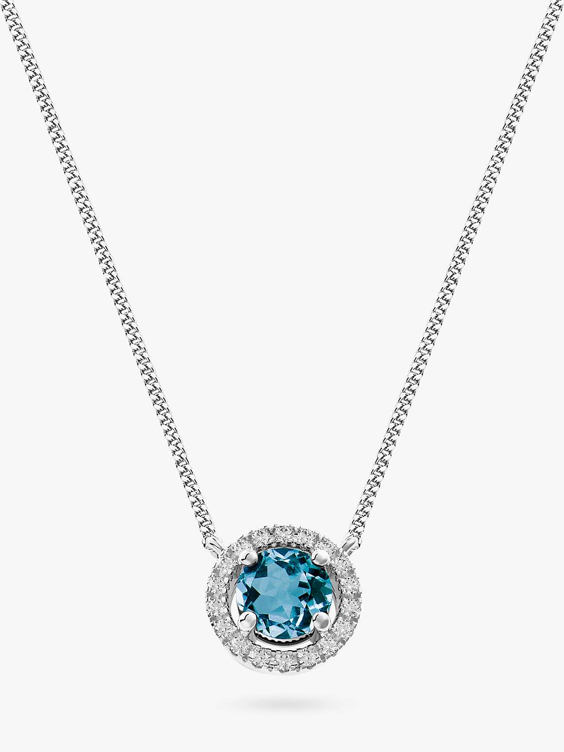 Buy DPT Antwerp Aurora Topaz & Diamond Pendant Necklace, Silver/Blue Online at johnlewis.com