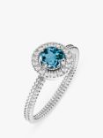 DPT Antwerp Aurora Blue Topaz & Diamond Cocktail Ring, Silver