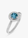 DPT Antwerp Aurora Blue Topaz & Diamond Cocktail Ring, Silver