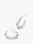 DPT Antwerp Diamond Twisted Hoop Earrings, Silver