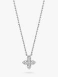 DPT Antwerp Floral Diamond Pendant Necklace, Silver
