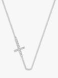 DPT Antwerp Diamond Cross Collar Necklace, Silver