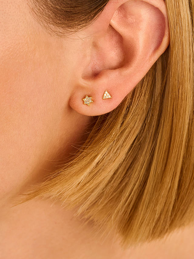 DPT Antwerp Diamond Star Single Stud Earring, Gold