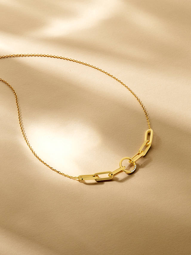 DPT Antwerp Break Away Diamond Link Necklace, Gold