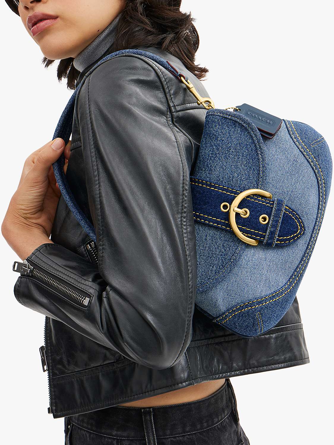 Buy Coach Soho Denim Shoulder Bag, Blue/Multi Online at johnlewis.com