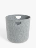 John Lewis ANYDAY Felt Round Storage Basket, Grey