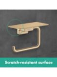 hansgrohe AddStoris Toilet Roll Holder with Shelf, Brushed Bronze