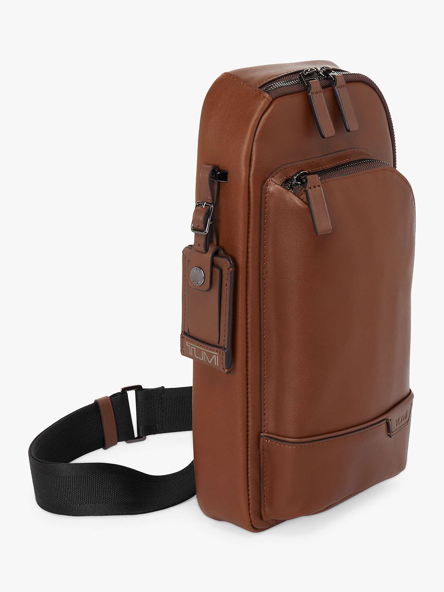 Buy TUMI Gregory Sling Leather Bag, Cognac Online at johnlewis.com