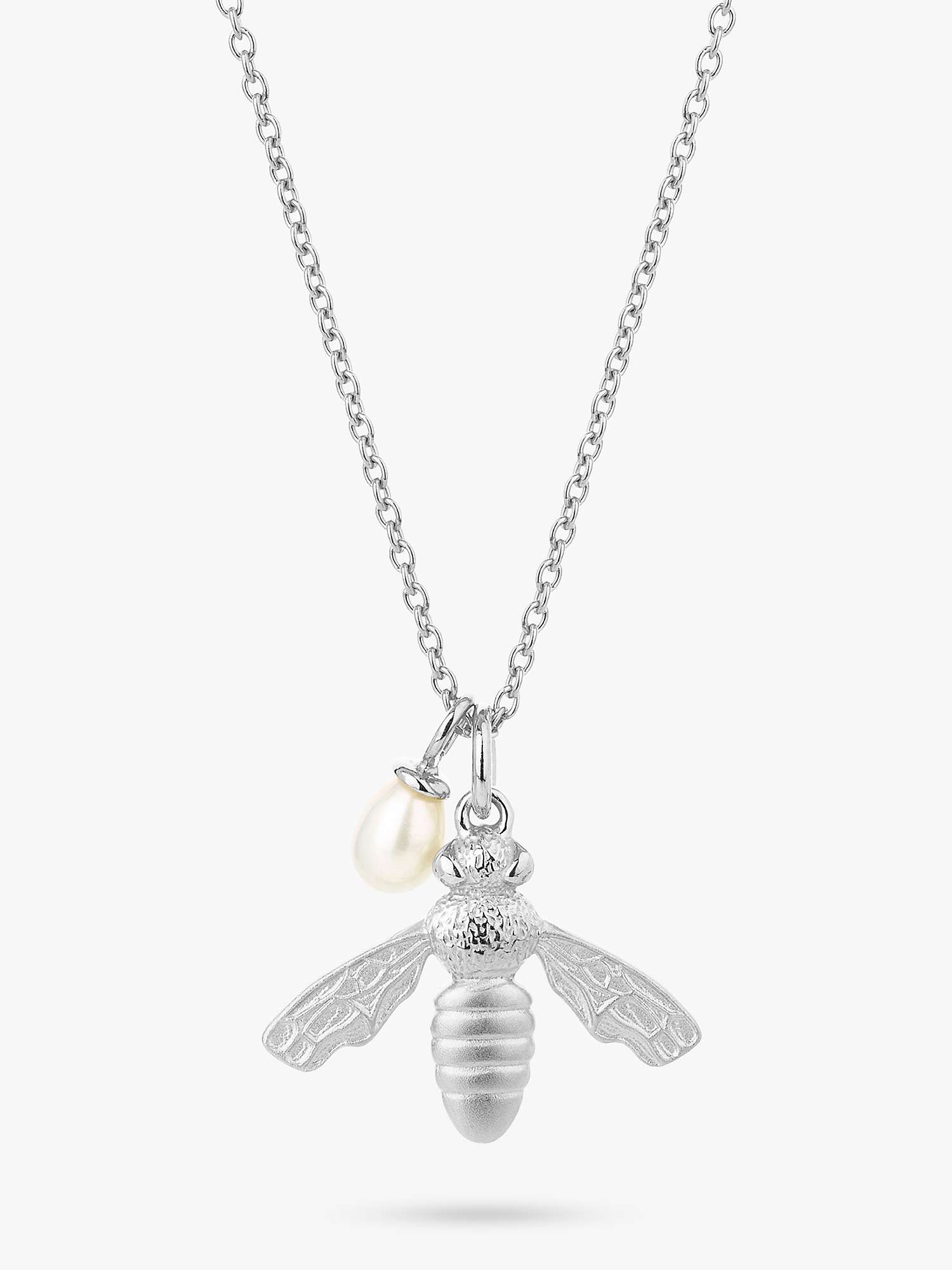 Buy Claudia Bradby Pearl & Flying Bee Pendant Necklace, Silver Online at johnlewis.com