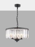 Laura Ashley Elkwood 3 Arm Chandelier Ceiling Light, Soft Black