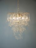 Laura Ashley Willlow Crystal Chandelier Ceiling Pendant Light, Champagne