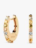PDPAOLA Rainbow Cubic Zirconia Huggie Hoop Earrings, Gold/Multi