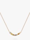 PDPAOLA Rainbow Cubic Zirconia Pendant Necklace, Gold/Multi