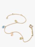 PDPAOLA Rainbow Drop Charm Bracelet, Gold/Multi