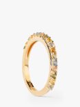 PDPAOLA Rainbow Cubic Zirconia Half Eternity Ring, Gold/Multi