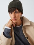 John Lewis Cashmere Rib Knit Beanie Hat, Khaki