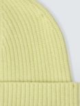 John Lewis Cashmere Rib Knit Beanie Hat, Washed Celery