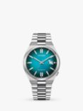 Citizen TSUYOSA Unisex Automatic Sunray Dial Bracelet Strap Watch, Silver/Teal