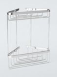 John Lewis Lux Double Corner Shower Basket, Silver