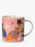 Karen Mabon Cats Bone China Mug, 310ml, Pink/Multi