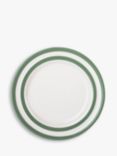 Cornishware Striped Lunch Plate, 24.5cm, Willow Green/White