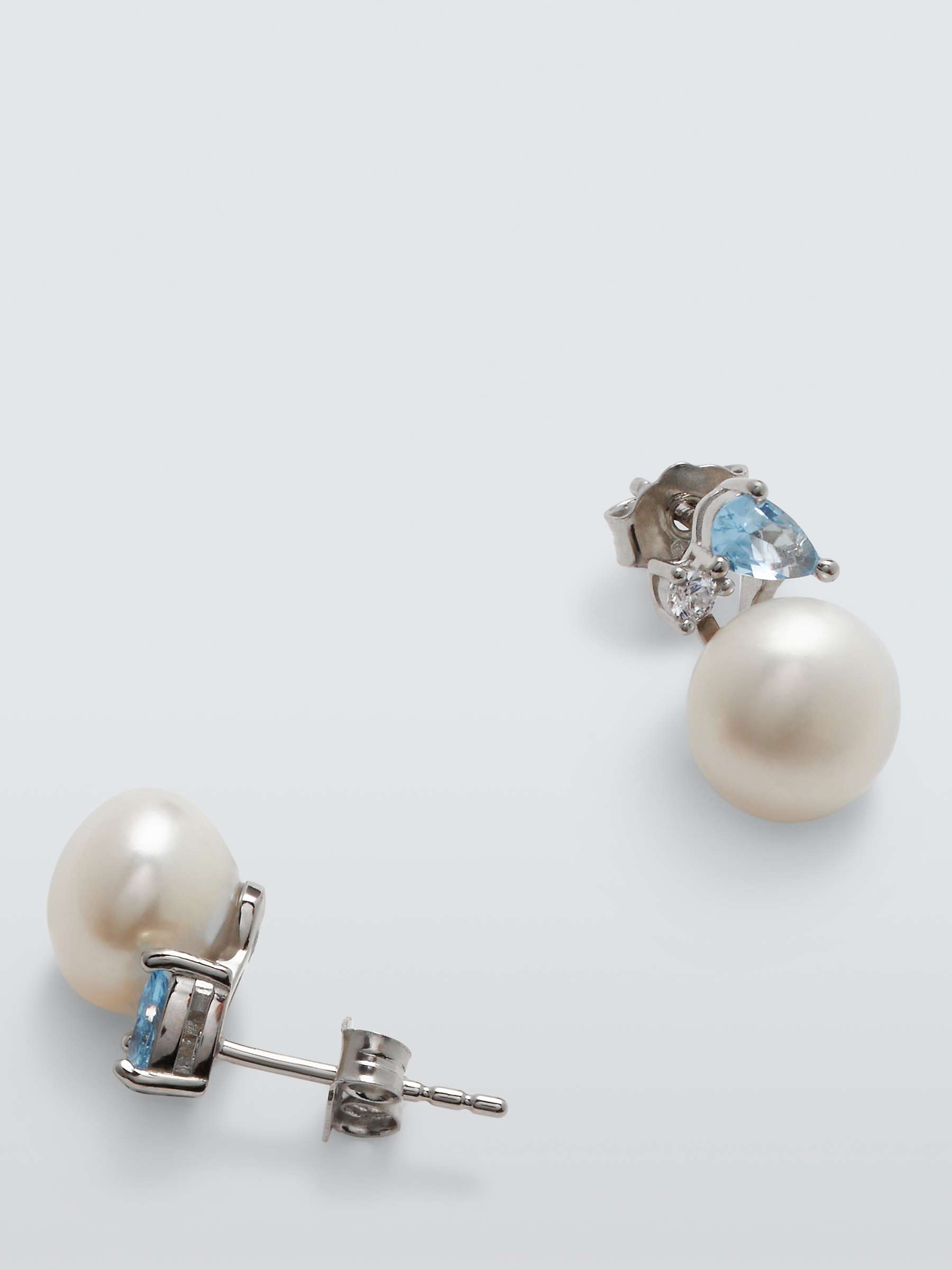 Buy Lido Freshwater Pearl and Cubic Zirconia Button Stud Earrings Online at johnlewis.com