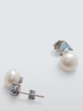 Lido Freshwater Pearl and Cubic Zirconia Button Stud Earrings