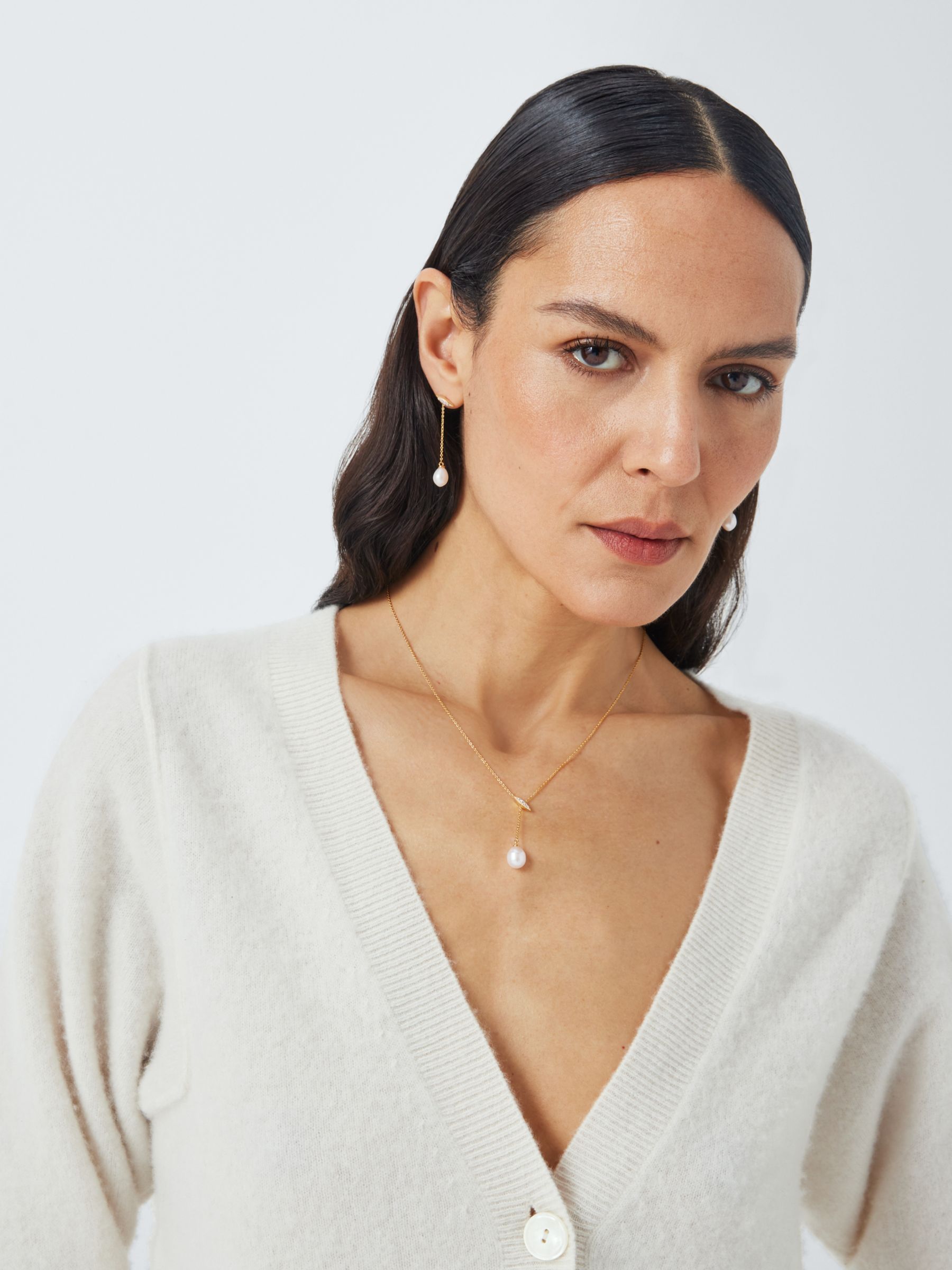 Buy Lido Oval Freshwater Pearl Drop Necklace Online at johnlewis.com