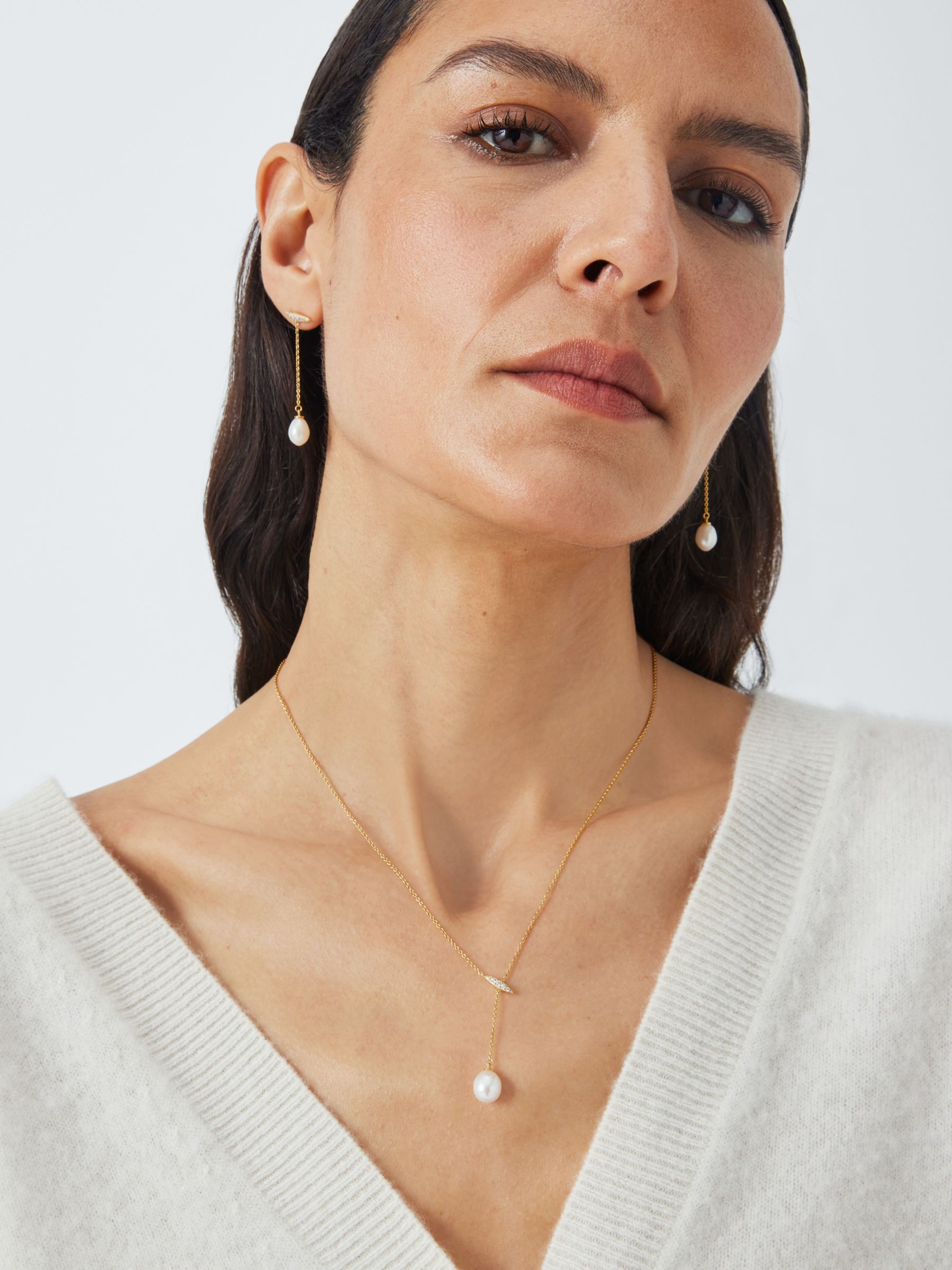 Buy Lido Oval Freshwater Pearl Drop Necklace Online at johnlewis.com