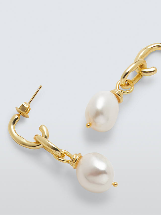 Lido Freshwater Pearl Open Ring Drop Earrings, Gold